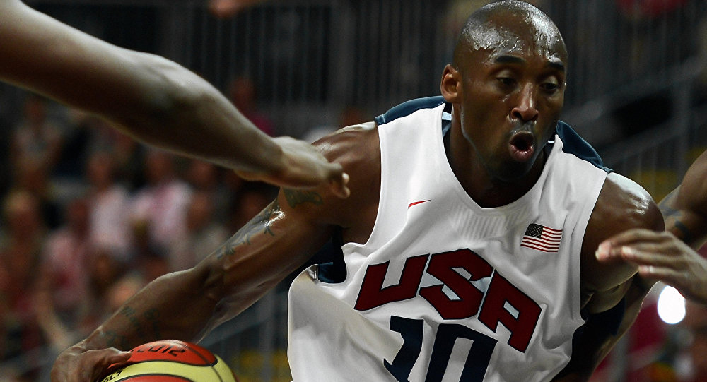 Двукратный олимпийский чемпион в составе сборной США Коби Брайант. Архивное