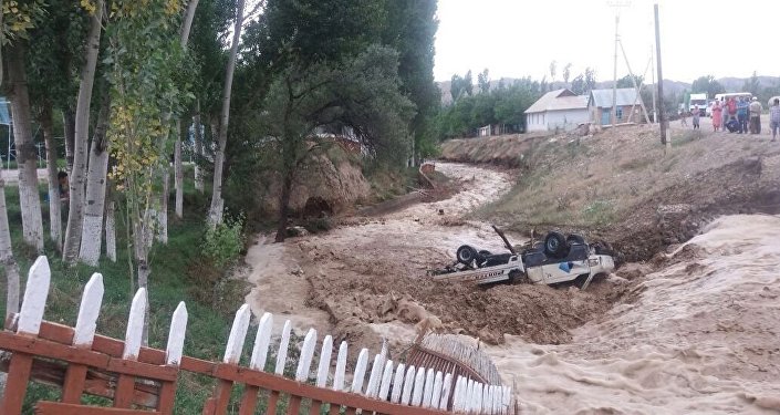 В Баткенской области во вторник прошел мощный сель, который смыл два моста, один грузовик и затопил около 50 земельных участков и огородов