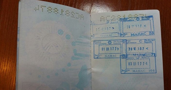 Страница на паспорте Машрпова с выездами и въездами