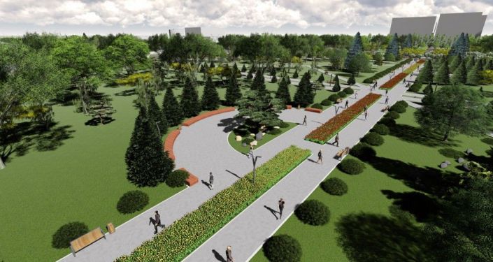 Эскизы парка площадью 10 гектаров на юге Бишкека