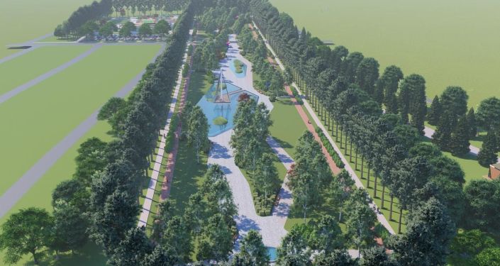 Эскизы нового парка на пересечении улиц Аалы Токомбаева (Южная магистраль) и Байтик Баатыра (бывшая советская) в Бишкеке