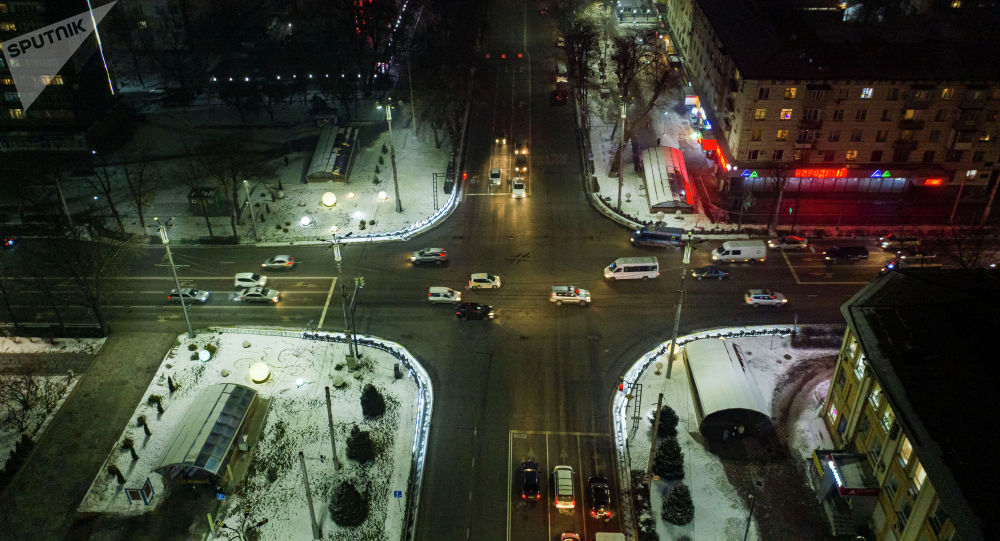 В центре Бишкека водитель снес световые инсталляции — видео