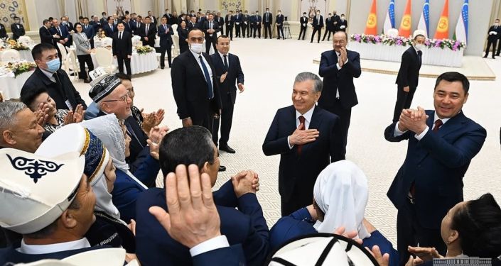 Музыканты оркестра на официальном приеме в честь визита президента Кыргызстана Садыра Жапарова в Узбекистане. 12 марта 2021