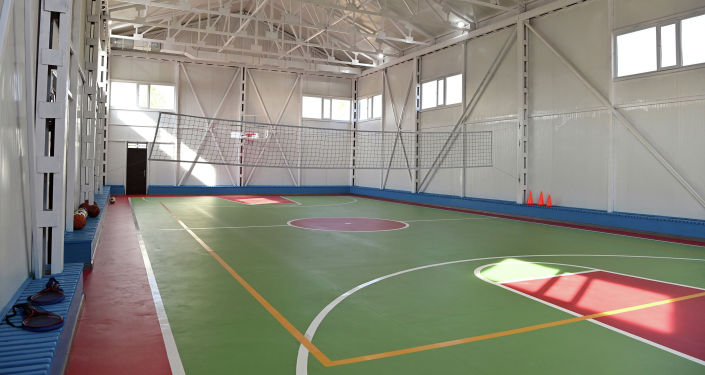 Спортивный зал в новой школе в селе Мыкан Аламудунского района Чуйской области