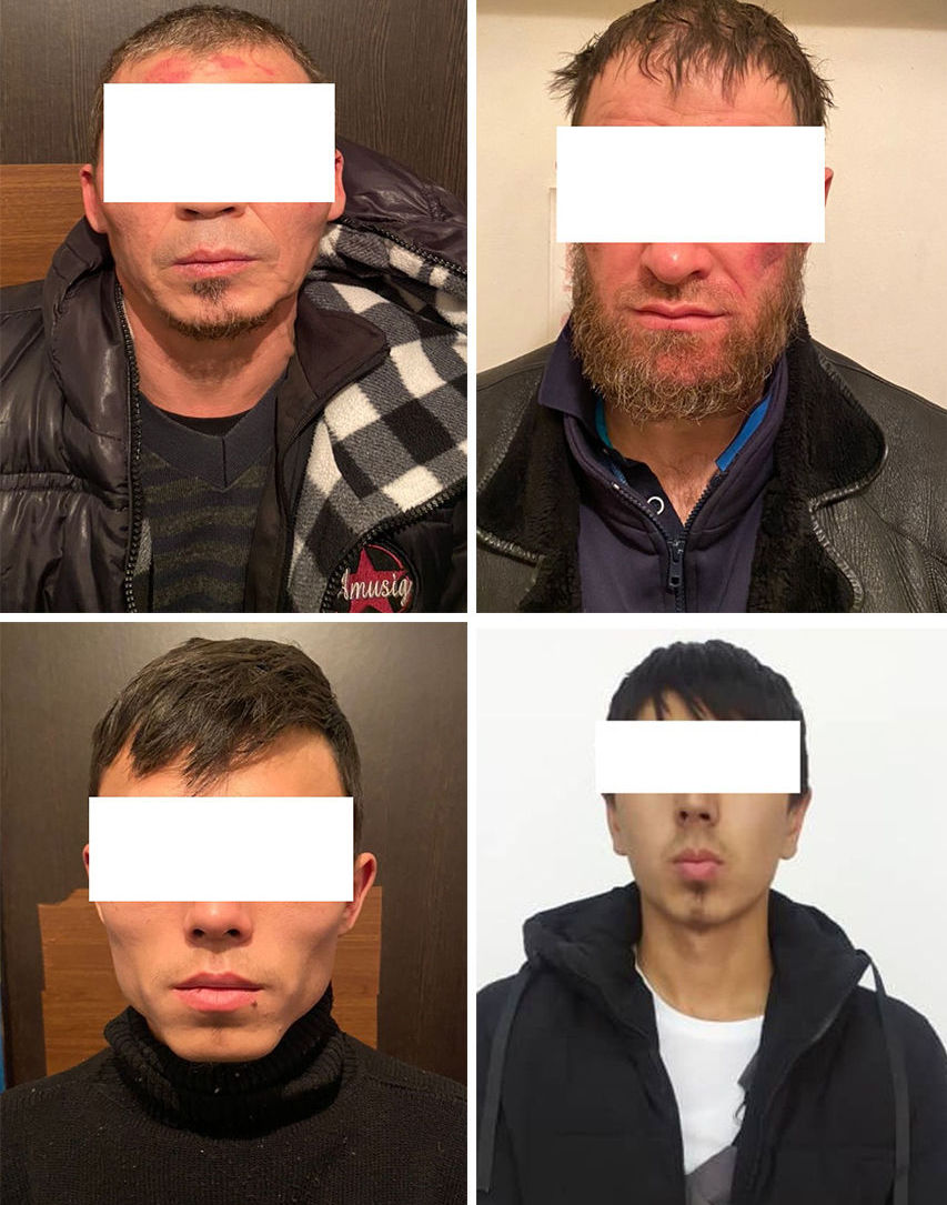 Задержанные подозреваемых в серии разбойных нападений в Чуйской области. 11 ноября 2021 года