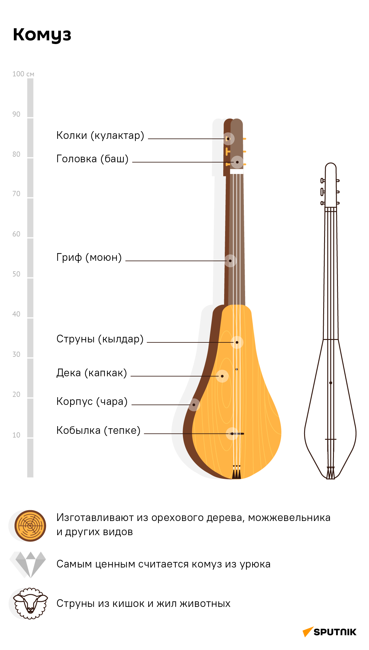 Комуз — древний кыргызский струнный инструмент - Sputnik Кыргызстан