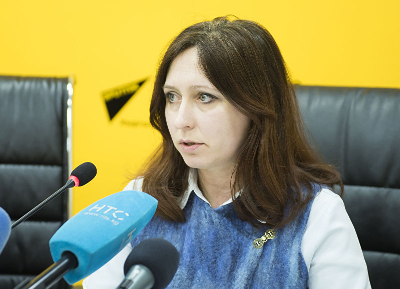 Исполнительный директор экологического движения БИОМ Анна Кириленко на пресс-конференции в мультимедийном центре Sputnik Кыргызстан