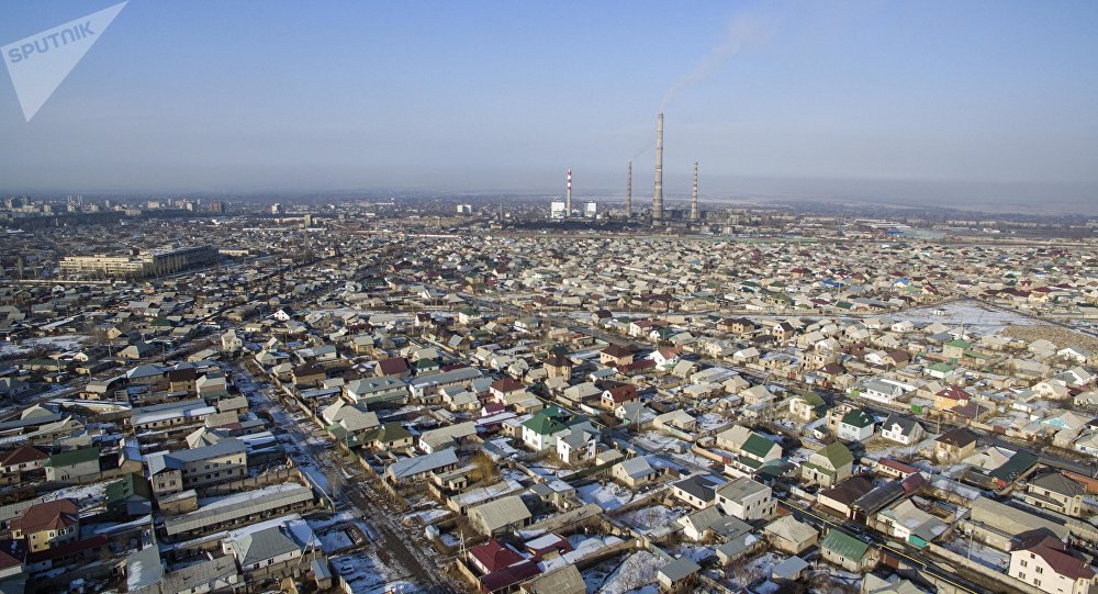 Вид на Бишкекский теплоэлектроцентраль, снятый с помощью дрона. Архивное фото