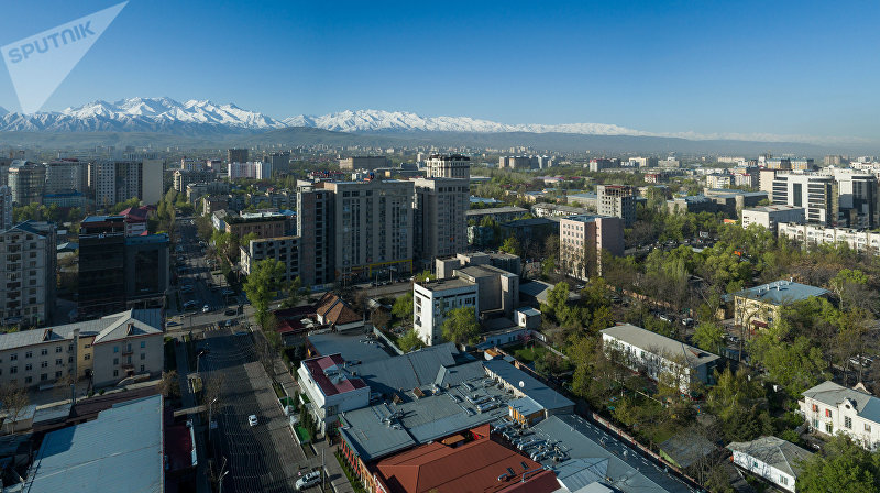Вид с дрона на жилые дома в Бишкеке. Архивное фото