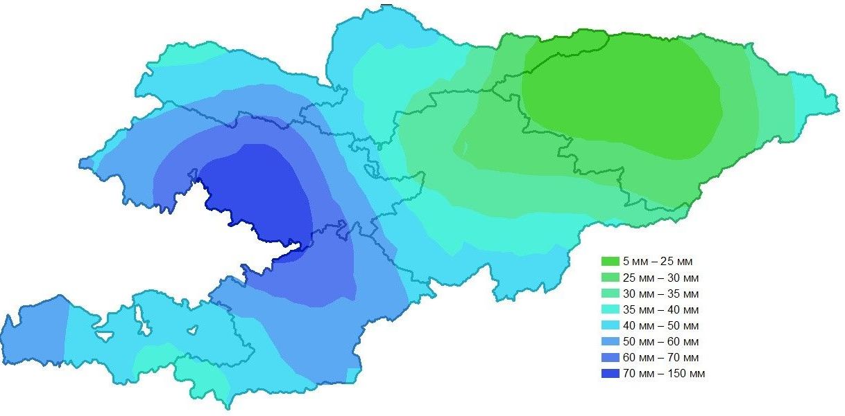 Карта осадков казахстана