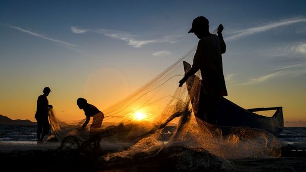 Рыбаки на берегу моря. Архивное фото - Sputnik Кыргызстан