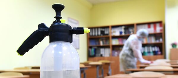 Дезинфекция класса школы. Архивное фото - Sputnik Кыргызстан