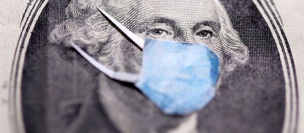 Иллюстрация однодолларовой купюры в медицинской маске Иллюстрация однодолларовой купюры в медицинской маске - Sputnik Кыргызстан