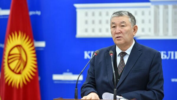 Саламаттык сактоо министринин орун басары Нурболот Үсөнбаев брифинг учурунда - Sputnik Кыргызстан