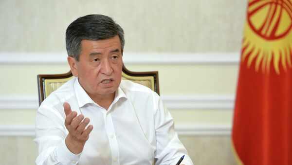 Президент Кыргызстана Сооронбай Жээнбеков во время очередного интервью для Биринчи радио - Sputnik Кыргызстан