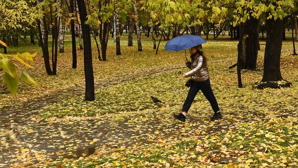 Девушка с зонтом в непогоду. Архивное фото - Sputnik Кыргызстан
