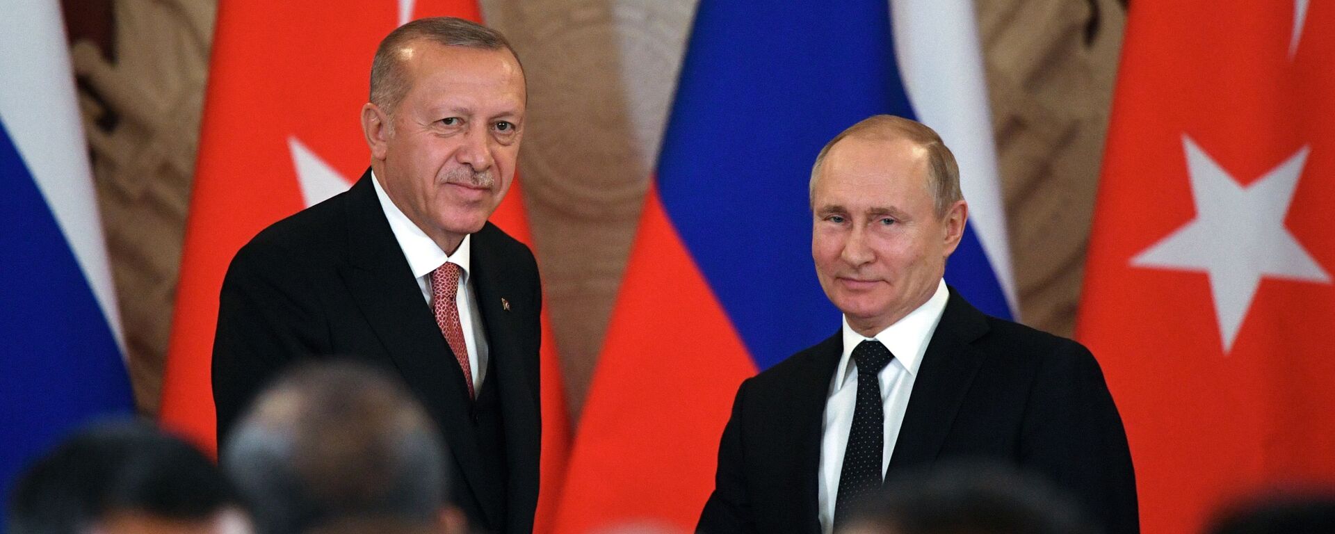 Президент России Владимир Путин и президент Турции Реджеп Тайип Эрдоган. Архивное фото - Sputnik Кыргызстан, 1920, 14.08.2022