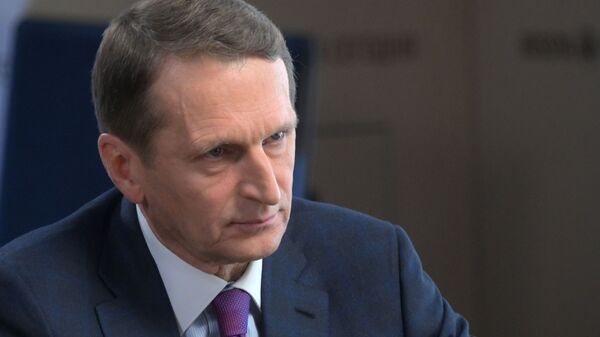 Директор Службы внешней разведки РФ Сергей Нарышкин во время интервью - Sputnik Кыргызстан