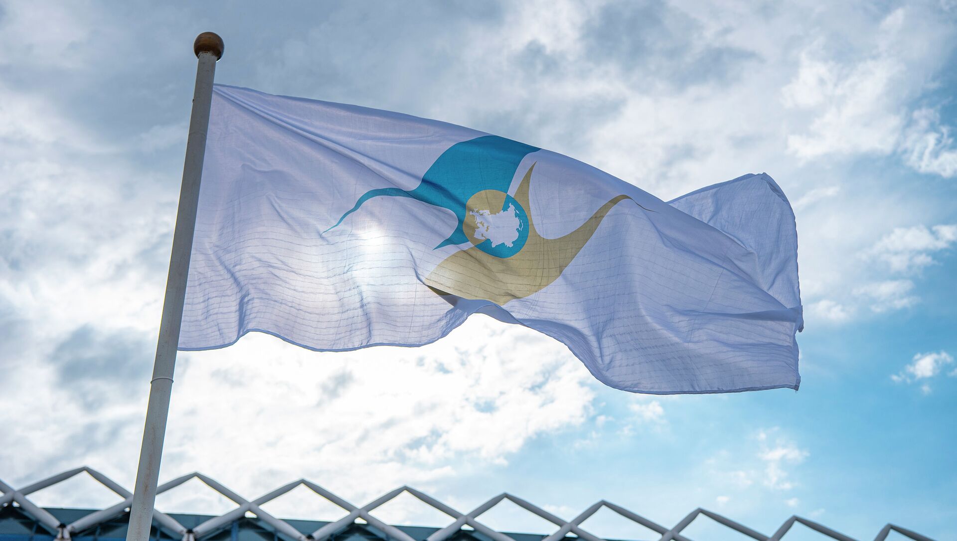 Флаг с символикой Евразийского экономического союза (ЕАЭС). Архивное фото - Sputnik Кыргызстан, 1920, 02.12.2021