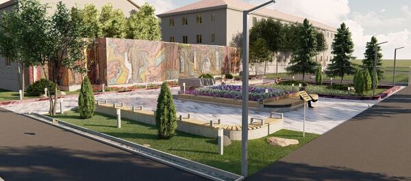 Эскиз нового парка на пересечении проспекта Молодой Гвардии и улицы Токтогула в Бишкеке - Sputnik Кыргызстан