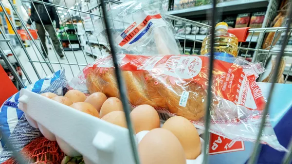 Продукты питания в корзине. Архивное фото Продукты питания в корзине. Архивное фото - Sputnik Кыргызстан