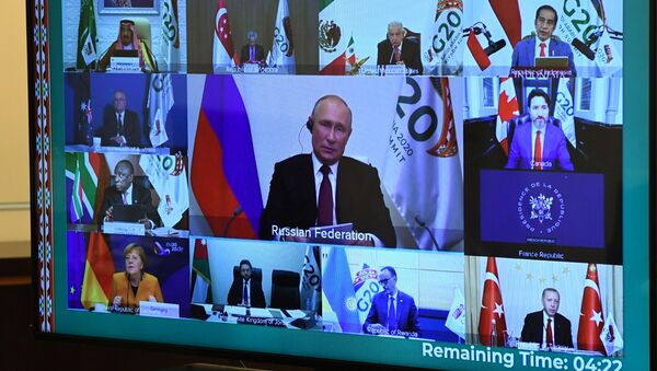 21 ноября 2020. Участники саммита Группы двадцати в режиме видеоконференции. - Sputnik Кыргызстан