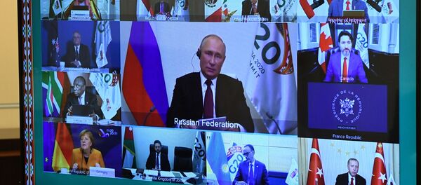 21 ноября 2020. Участники саммита Группы двадцати в режиме видеоконференции. - Sputnik Кыргызстан