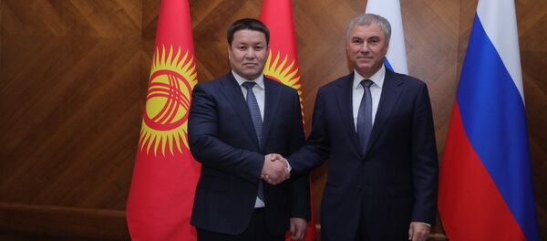 Кыргызстандын парламентинин төрагасы Талант Мамытов жана Мамдуманын төрагасы Вячеслав Володин менен жолугушу - Sputnik Кыргызстан