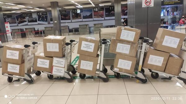 Кыргызстанцы из России отправили на родину гуманитарный груз для врачей. Фото - Sputnik Кыргызстан