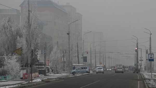 Автомобили на улице Тыналиева в период аномальных холодов в Бишкеке - Sputnik Кыргызстан