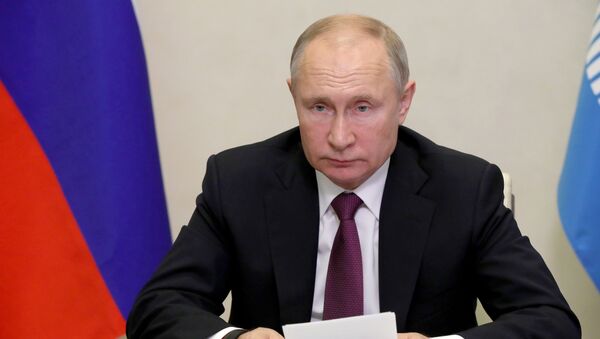 Президент РФ В. Путин принял участие в онлайн-заседании Совета глав государств СНГ  - Sputnik Кыргызстан