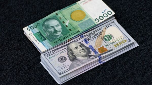 Доллары и сомы. Иллюстративное фото - Sputnik Кыргызстан