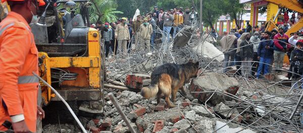 Индияда маркумду акыркы сапарга узатуу учурунда крематорийдин чатыры ураган жердеги куткаруучулар - Sputnik Кыргызстан