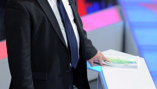 Политик во время дебатов в телевидении. Архивное фото - Sputnik Кыргызстан