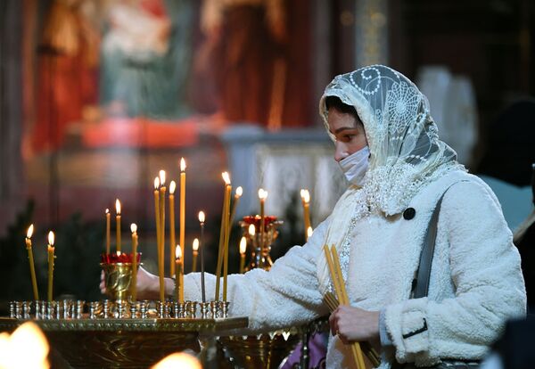 Рождество Христово. Патриаршая литургия в храме Христа Спасителя - Sputnik Кыргызстан