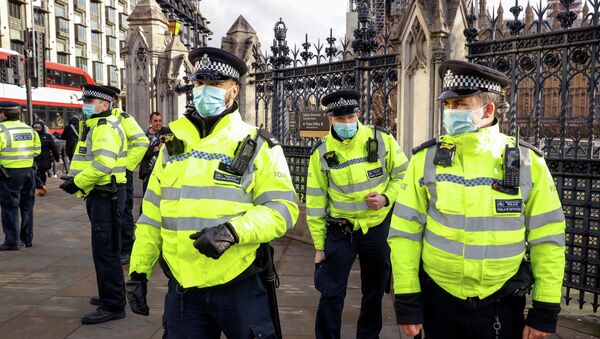Полицейские на парламентской площади во время карантина COVID-19 в Лондоне (Великобритания) - Sputnik Кыргызстан