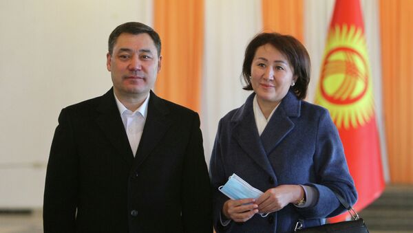 Президент КР Садыр Жапаров с супругой Айгуль Жапаровой. Архивное фото - Sputnik Кыргызстан