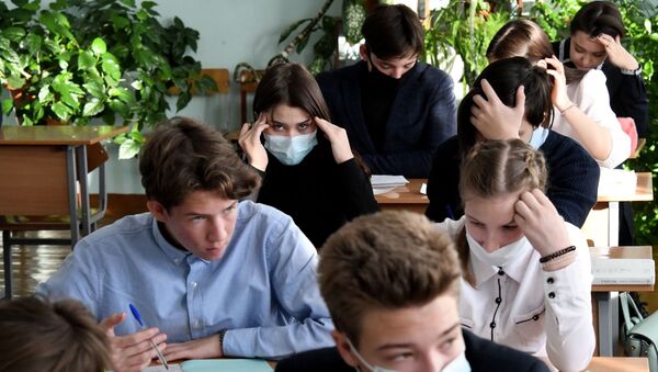 Учащиеся во время урока в общеобразовательной школе. Архивное фото - Sputnik Кыргызстан