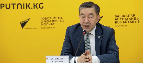 Өнөр жай, энергетика жана жер казынасын пайдалануу боюнча мамлекеттик комитеттин төрагасынын милдетин аткарып жаткан Жыргалбек Сагынбаев. Архив - Sputnik Кыргызстан