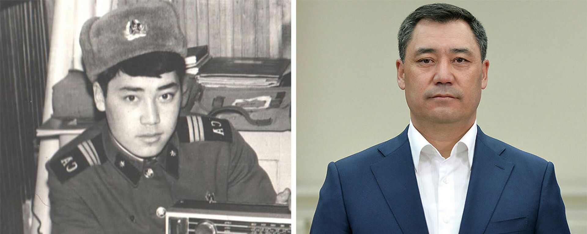 Президент Кыргызстана Садыр Жапаров во время службы в армии и в нынешнее время - Sputnik Кыргызстан, 1920, 20.02.2021