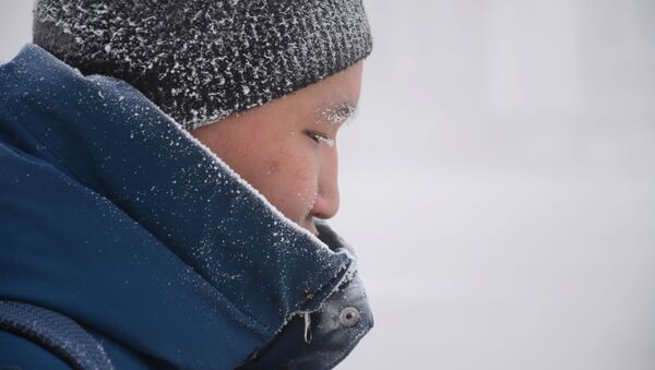 Мужчина на улице во время холодов. Архивное фото - Sputnik Кыргызстан