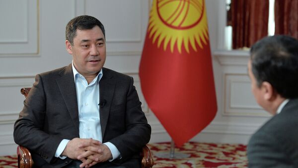 Президент Кыргызстана Садыр Жапаров во время интервью МИА Казинформ в преддверии государственного визита в Казахстан  - Sputnik Кыргызстан
