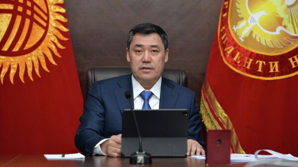 Президент Кыргызстана Садыр Жапаров в рабочем кабинете. Архивное фото - Sputnik Кыргызстан