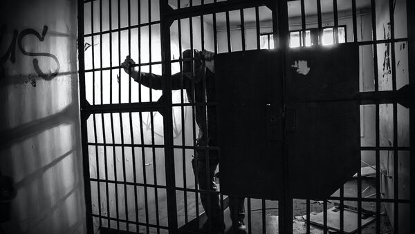 Мужчина за решеткой в тюрьме. Иллюстративное фото - Sputnik Кыргызстан