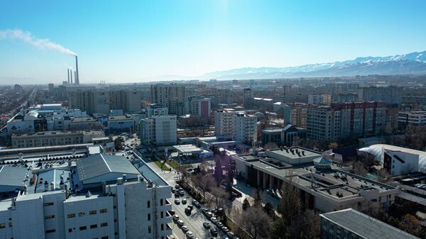 Вид с дрона на улицу Киевская в центре Бишкека. Архивное фото - Sputnik Кыргызстан