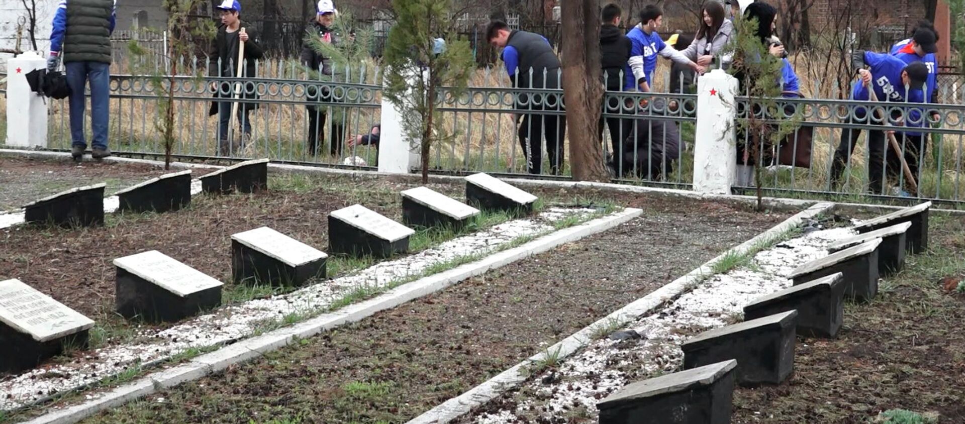 В Кызыл-Аскере появились живые памятники — видео с акции Сад памяти - Sputnik Кыргызстан, 1920, 28.03.2021