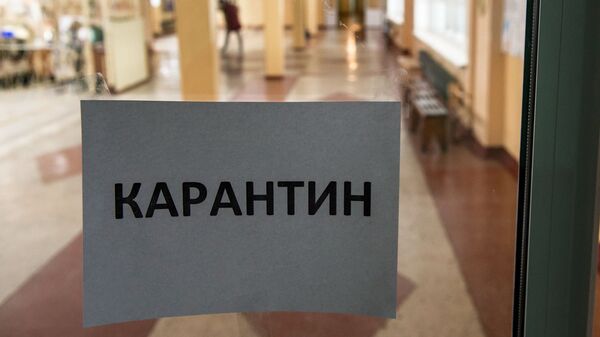 Объявление о карантине в школе. Архивное фото - Sputnik Кыргызстан