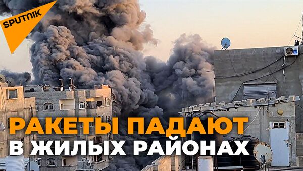 После ракетного удара здание обрушилось за секунды — видео из сектора Газа - Sputnik Кыргызстан