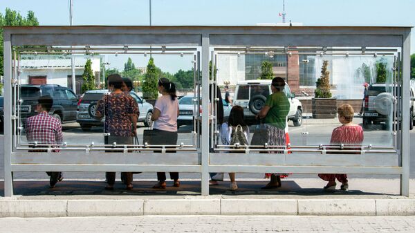 Жители Бишкека на одном из остановок Бишкека ждут общественный транспорт - Sputnik Кыргызстан