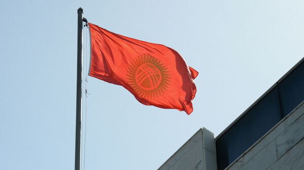 Государственный флаг Кыргызской Республики в Бишкеке. Архивное фото - Sputnik Кыргызстан